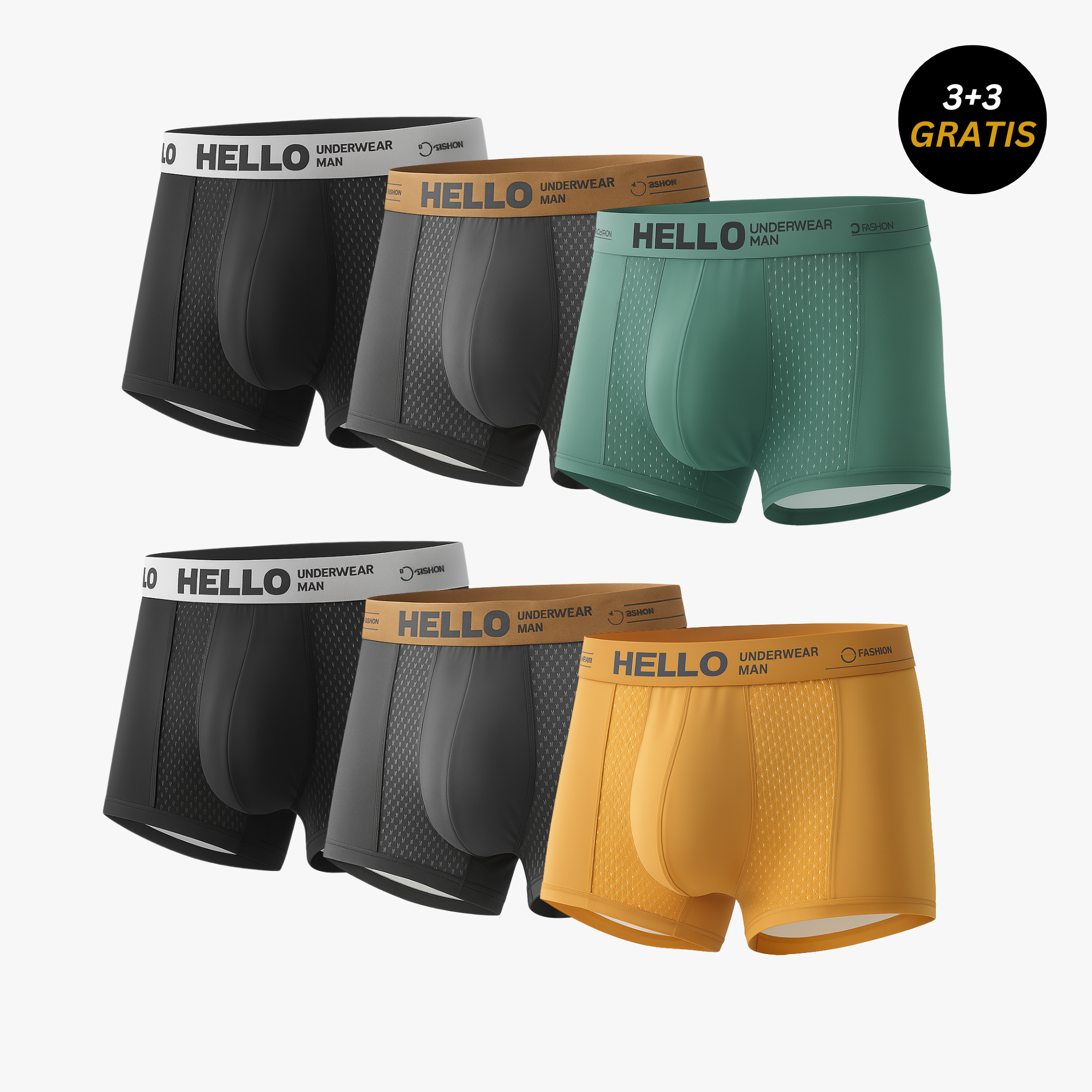 HelloHeld Mesh - Herrenunterwäsche (3+3 Gratis)